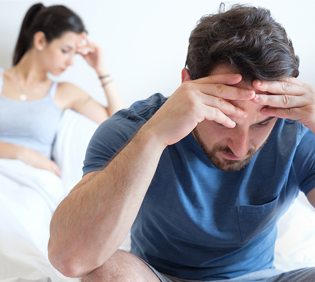 Couple with relationship issues due to climacturia