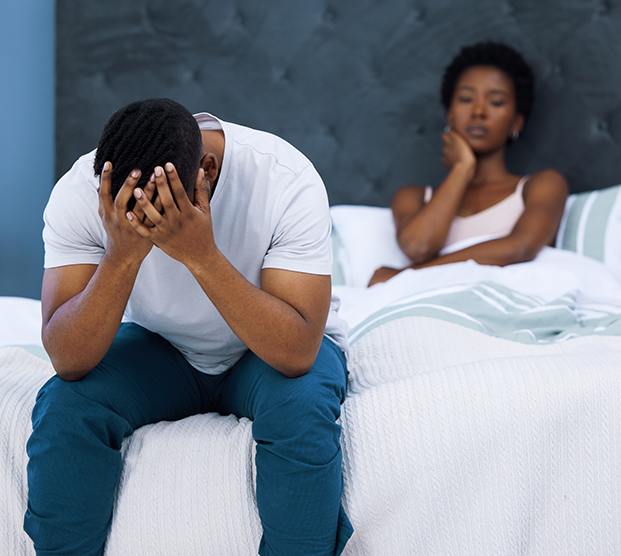 couple struggling due to erectile dysfunction