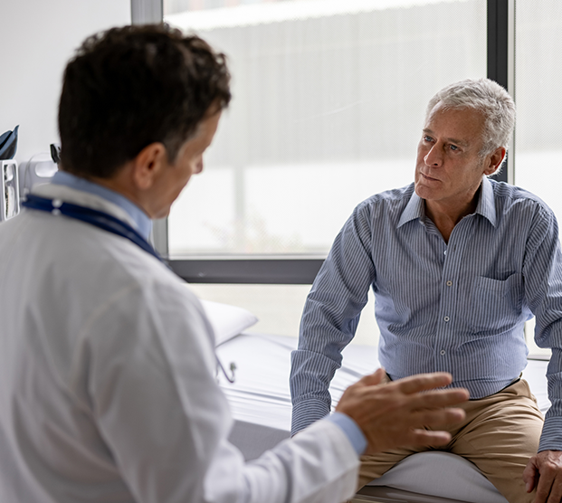 discussing options for Peyronie's disease with patient